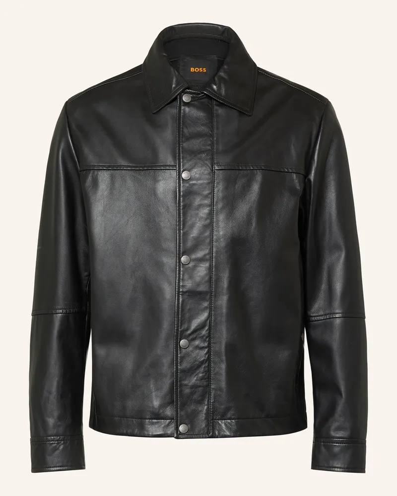 HUGO BOSS Lederjacke Joban schwarz Schwarz