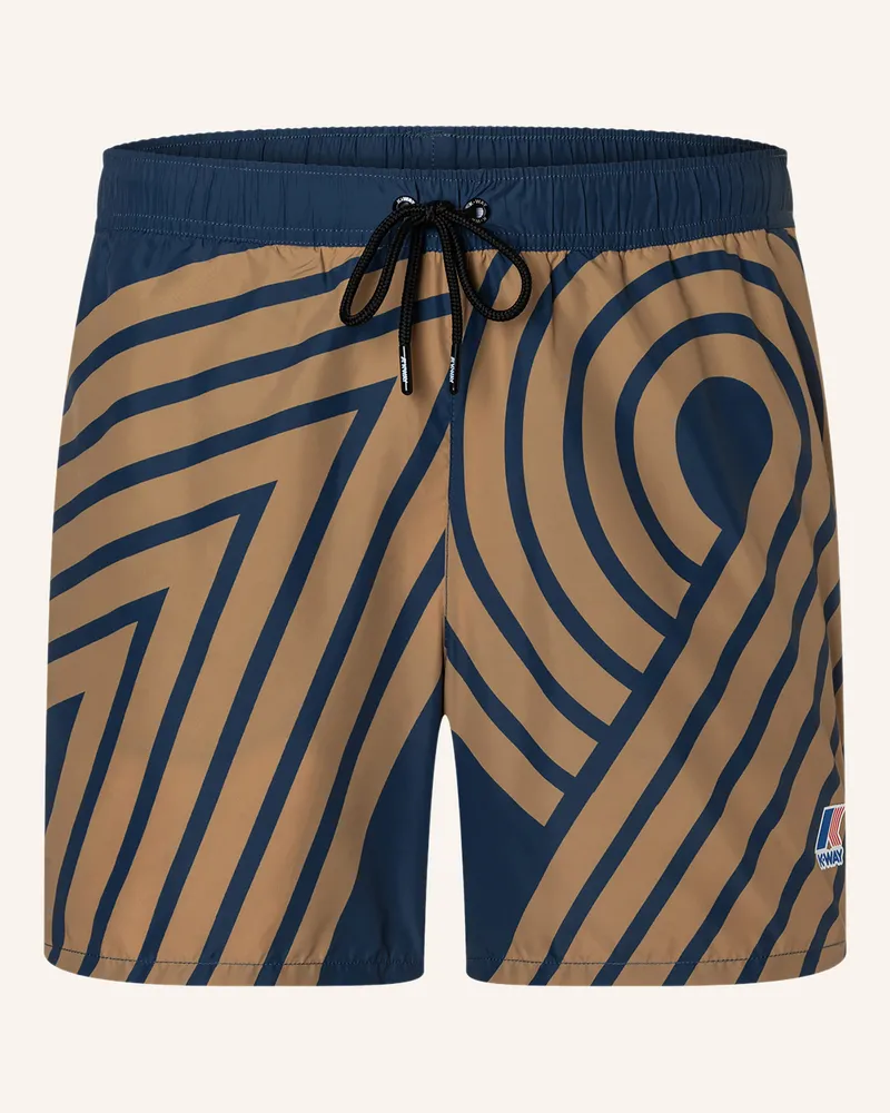 K-Way Badehose Le Vrai Olivier Print blau Blau