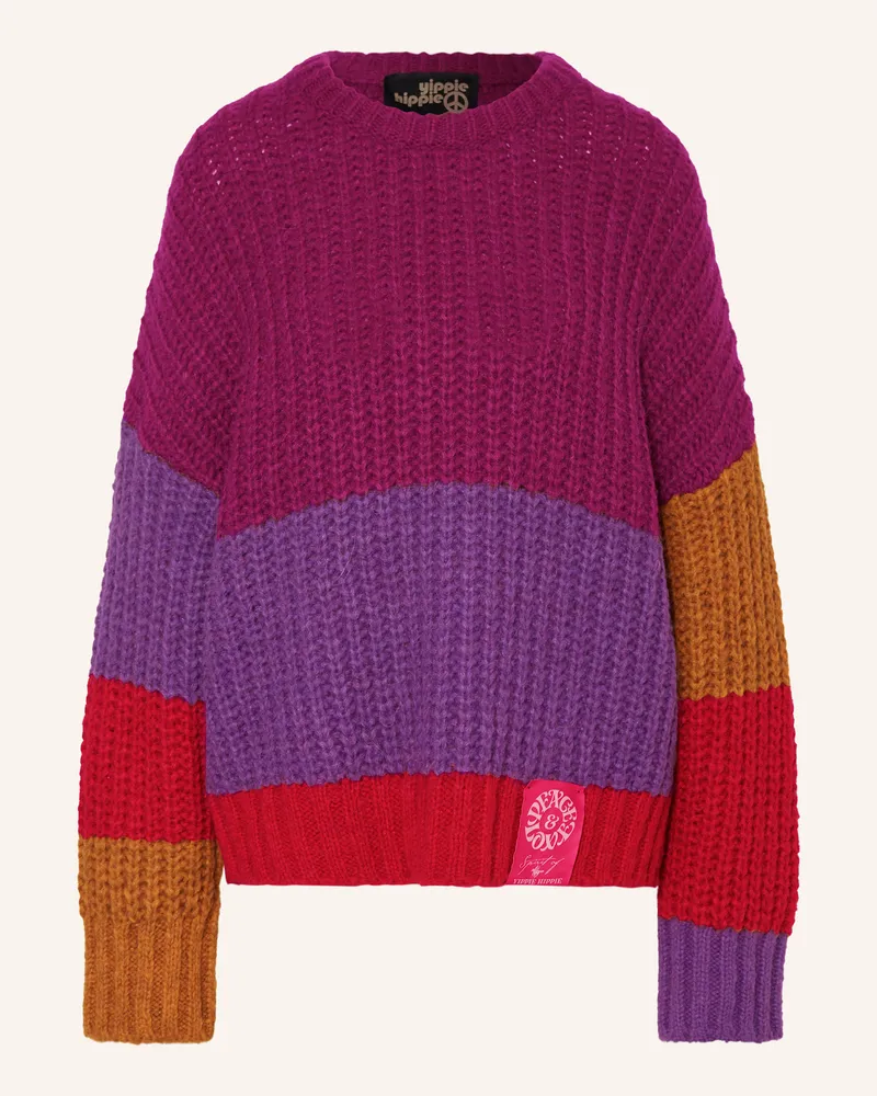 Yippie Hippie Oversized-Pullover Fuchsia