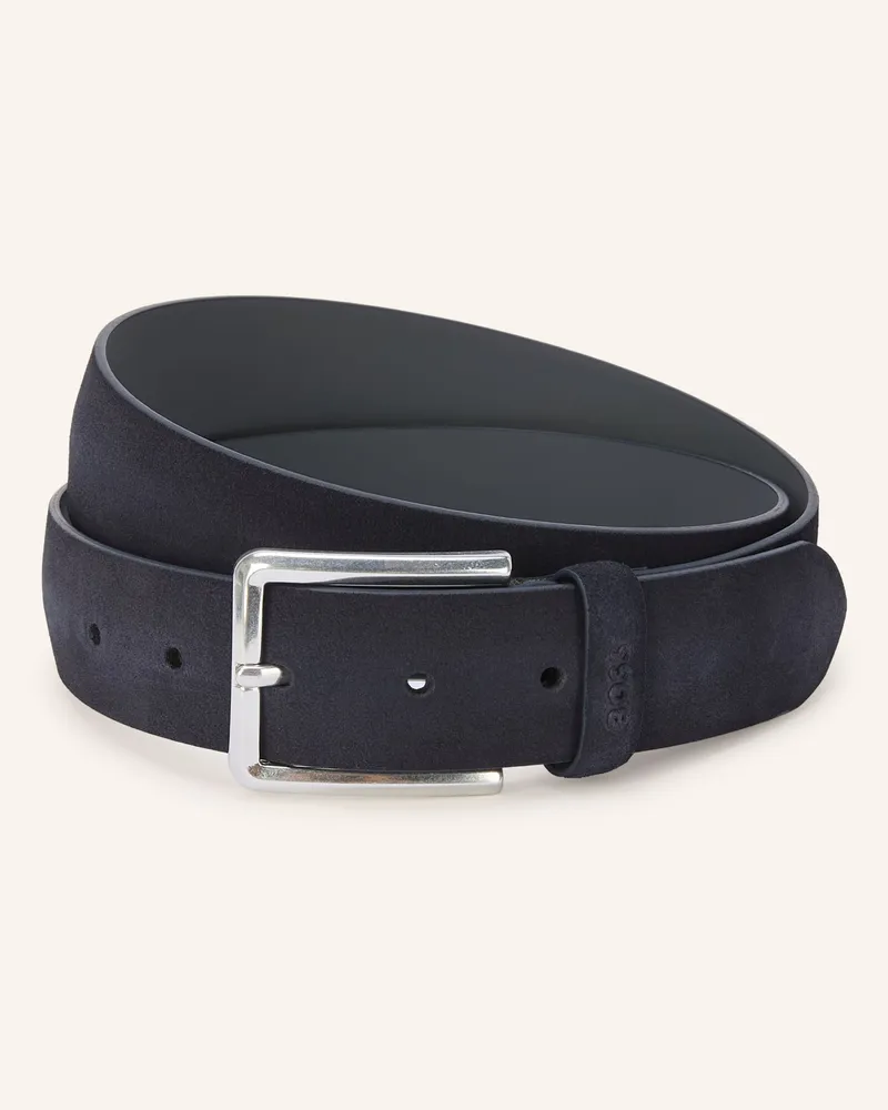 HUGO BOSS Ledergürtel Nario blau Dunkelblau