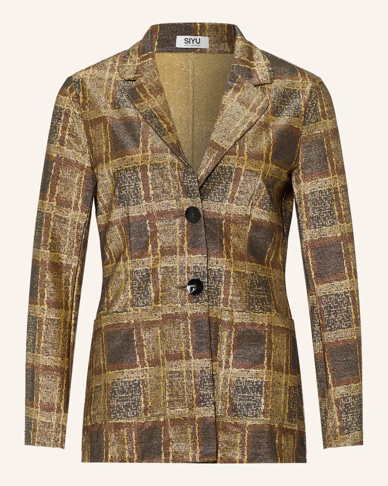 SIYU Blazer Ambar Mit Glitzergarn braun Hellbraun