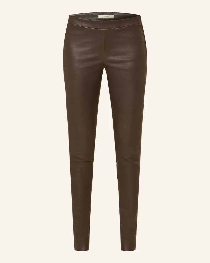 lilienfels Leder-Leggings Dunkelbraun