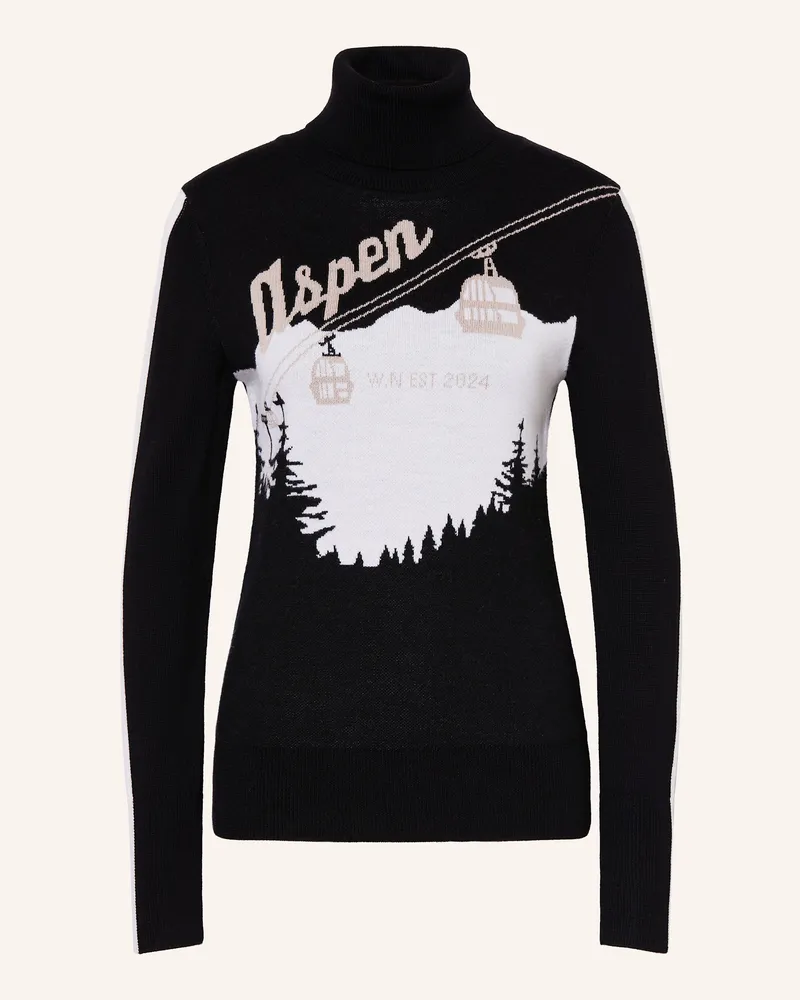 WE NORWEGIANS Rollkragenpullover AFTER SKI aus Merinowolle Schwarz