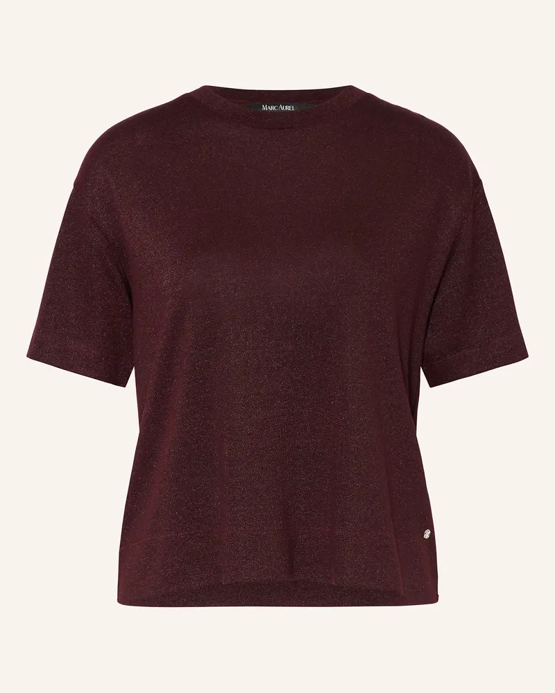 MARC AUREL Strickshirt mit Glitzergarn Dunkelrot