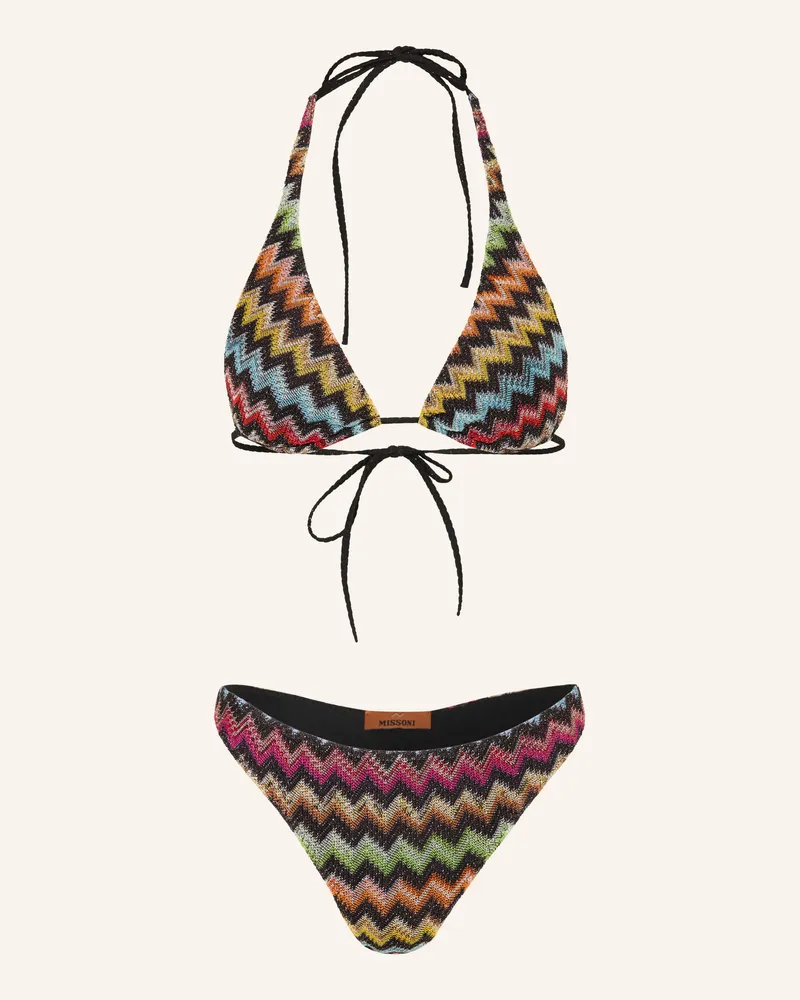 Missoni Triangel-Bikini Mit Glitzergarn schwarz Schwarz