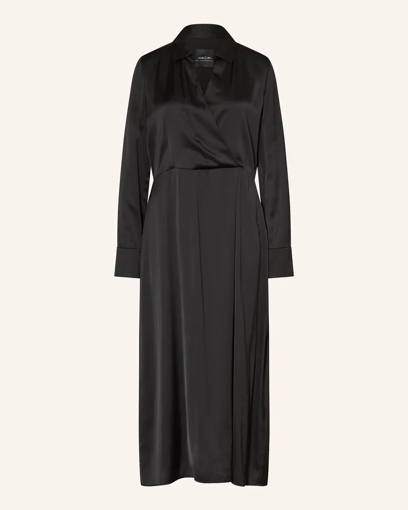 Marc Cain Satinkleid In Wickeloptik schwarz 900