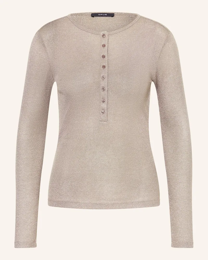 OPUS Longsleeve Sosmica Mit Glitzergarn beige Camel