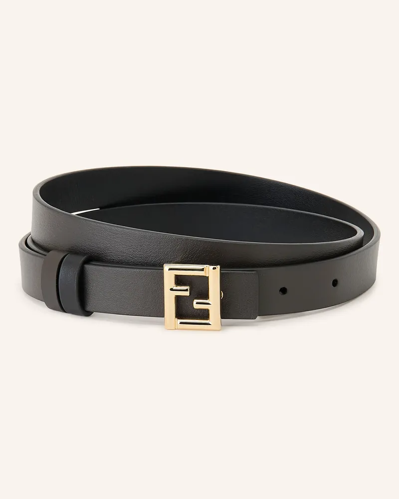 Fendi Ledergürtel Zum Wenden schwarz Schwarz