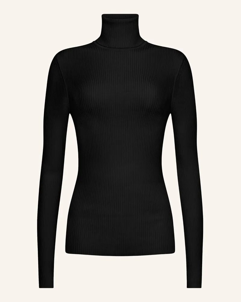 Wolford Pullover Merino Fine Rib Top Long Sleeves schwarz Schwarz