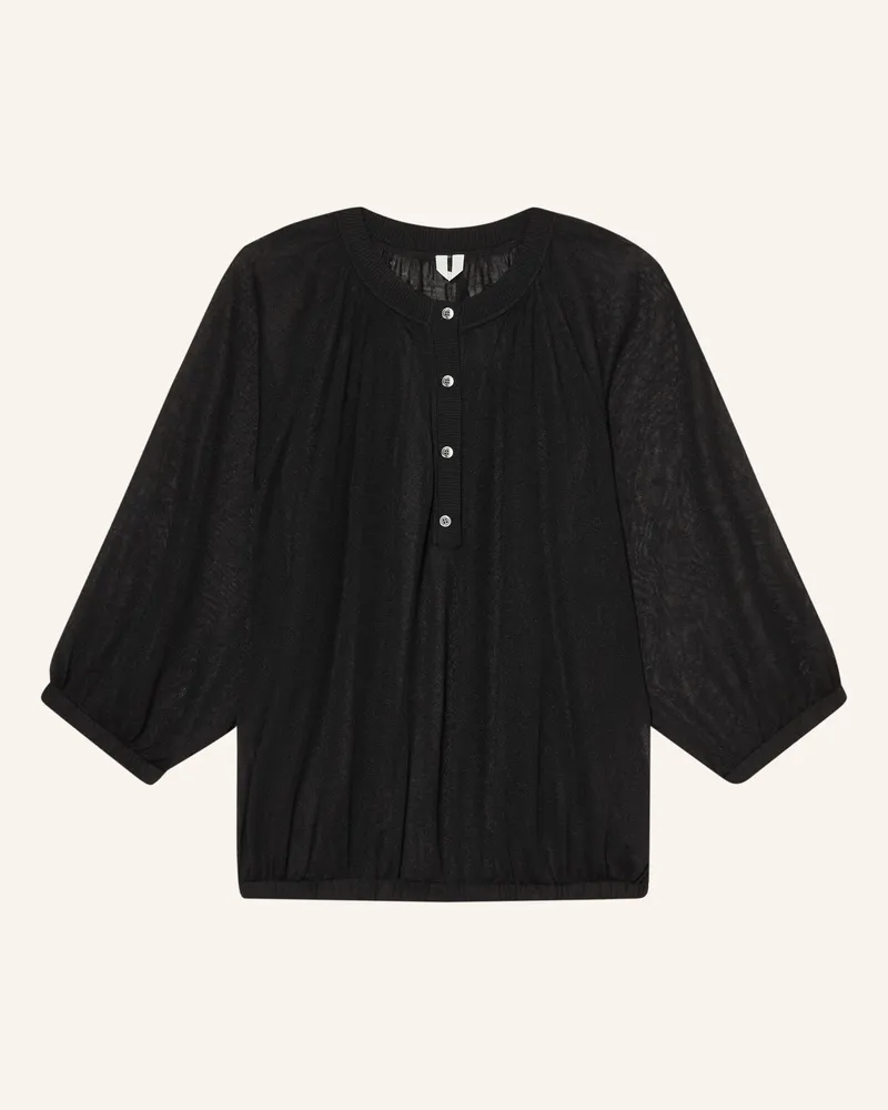 Arket Strick-Blusenshirt Mit 3/4-Arm schwarz Schwarz