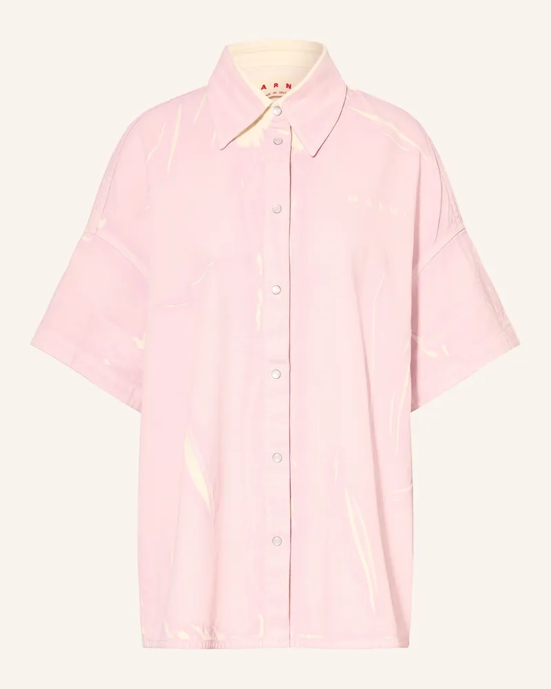 Marni Oversized-Jeansbluse rosa Helllila