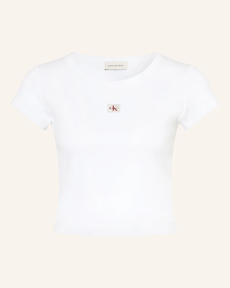 Calvin Klein Cropped-Shirt weiss Weiss