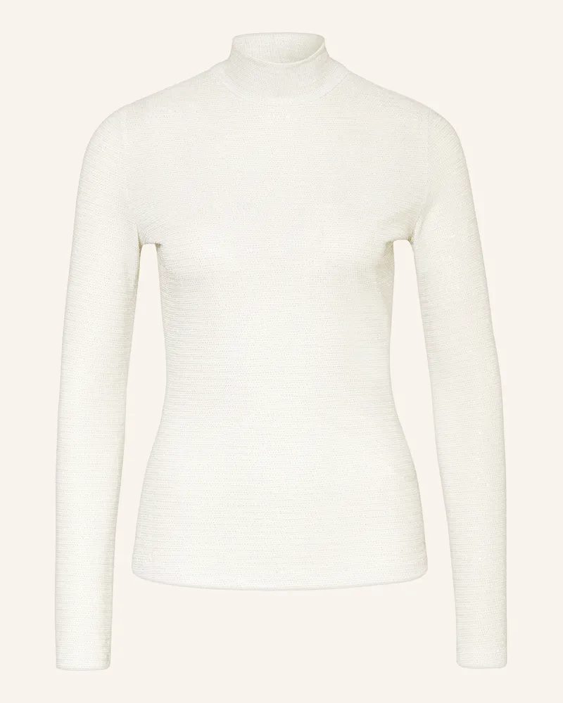 HUGO BOSS Longsleeve DRISILA mit Pailletten Weiss