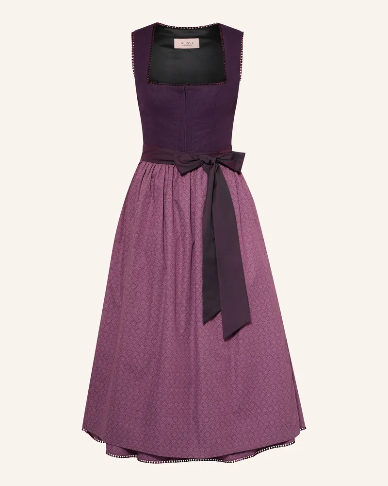 KINGA MATHE Dirndl Alea Mit Leinen lila Dunkellila