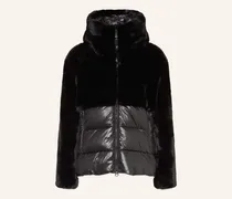 Kunstpelz-Jacke Fanevil Im Materialmix schwarz