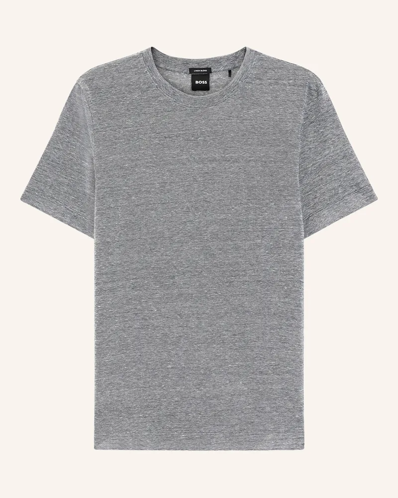 HUGO BOSS T-Shirt Thompson Mit Leinen blau Blau