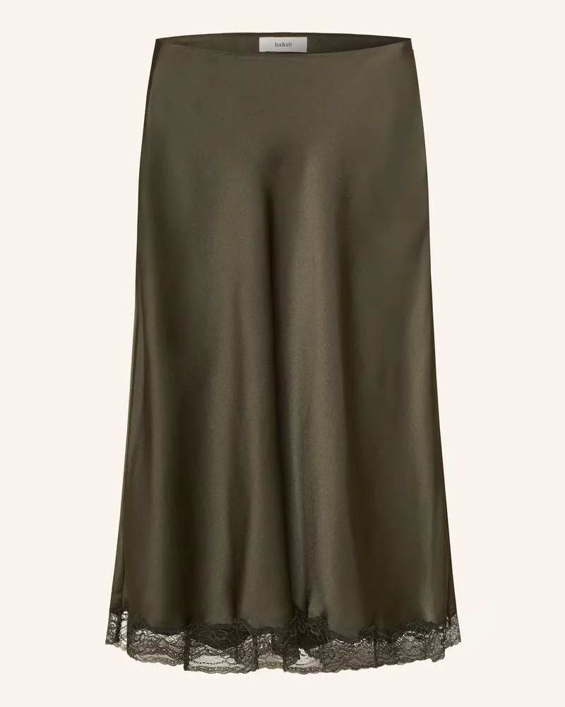 ba&sh Satinrock Cyla Mit Spitze gruen Khaki