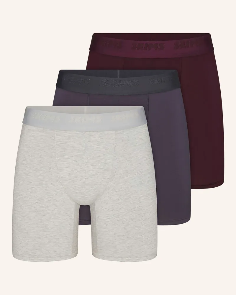 SKIMS 3er-Pack Boxershorts Skims Stretch grau Raven