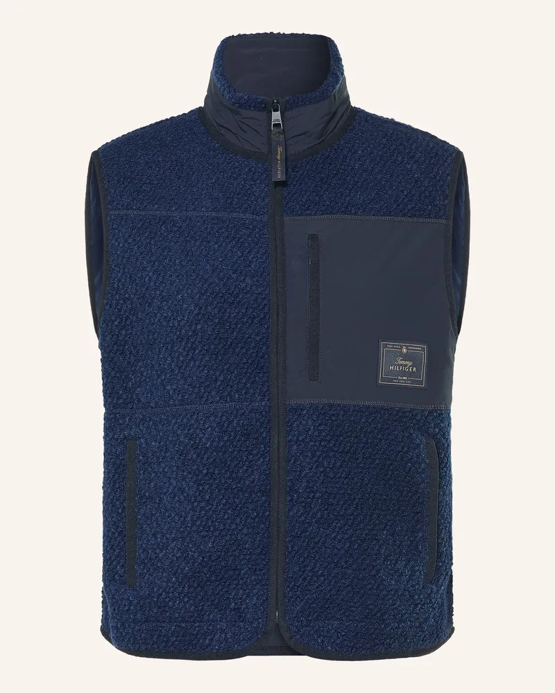 Tommy Hilfiger Teddyfell-Weste blau Dunkelblau