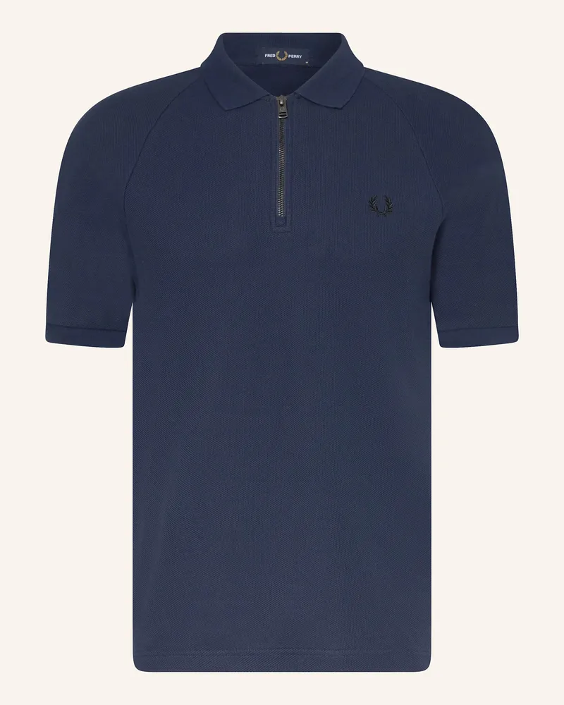 Fred Perry Piqué-Poloshirt Dunkelblau