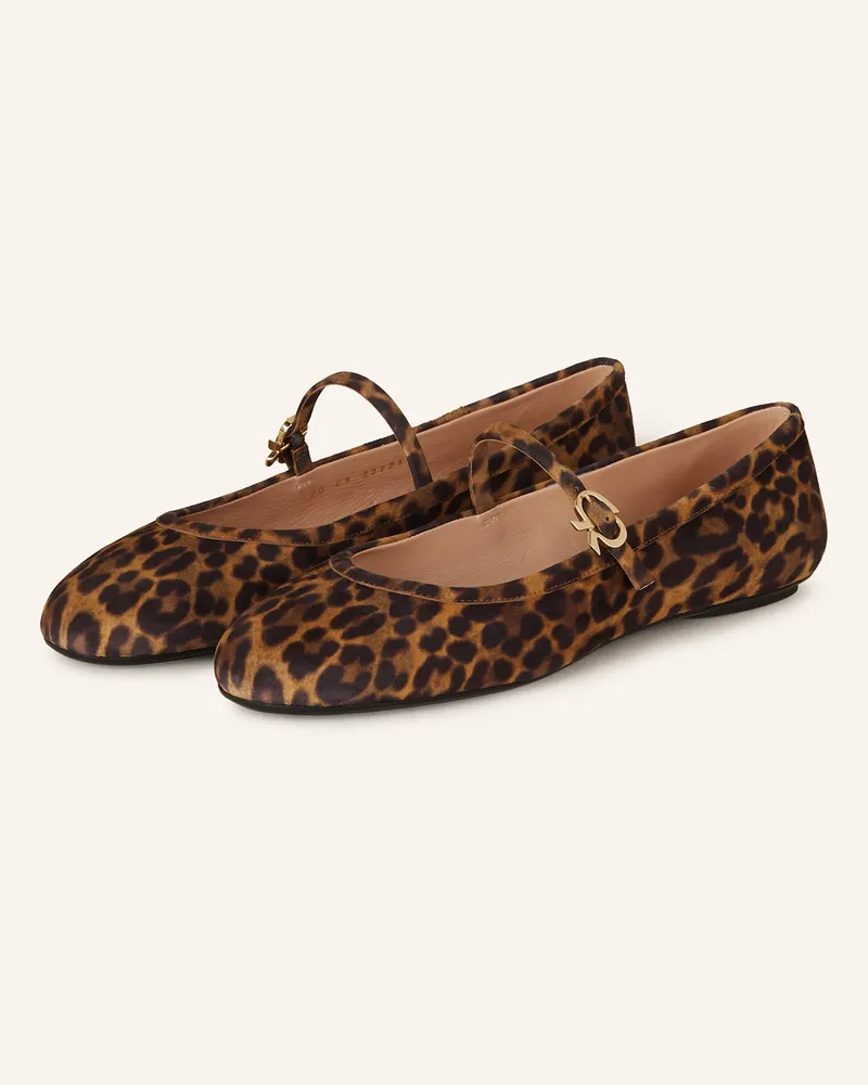Gianvito Rossi Mary-Jane-Ballerinas Carla braun Cognac