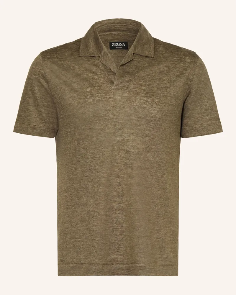 Ermenegildo Zegna Jersey-Poloshirt Aus Leinen braun Taupe