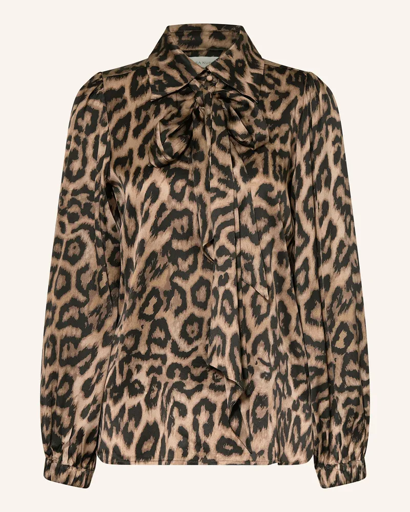 Kudibal Blusenshirt KIKKIDEA aus Seide mit abnehmbarer Schluppe Braun