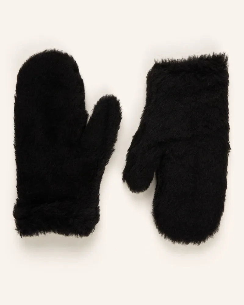 Max Mara Teddyfell-Fäustlinge Ombrato Mit Alpaka schwarz Schwarz