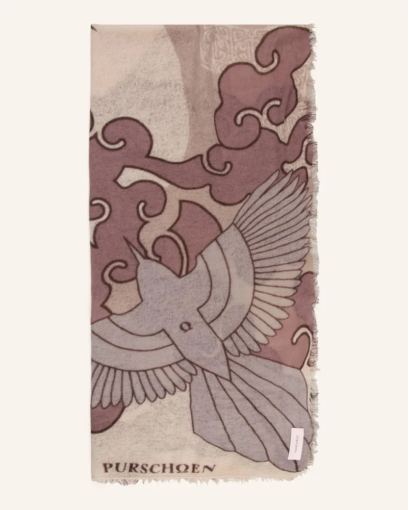 Puschoen Cashmere-Schal Himmelsflug grau Taupe