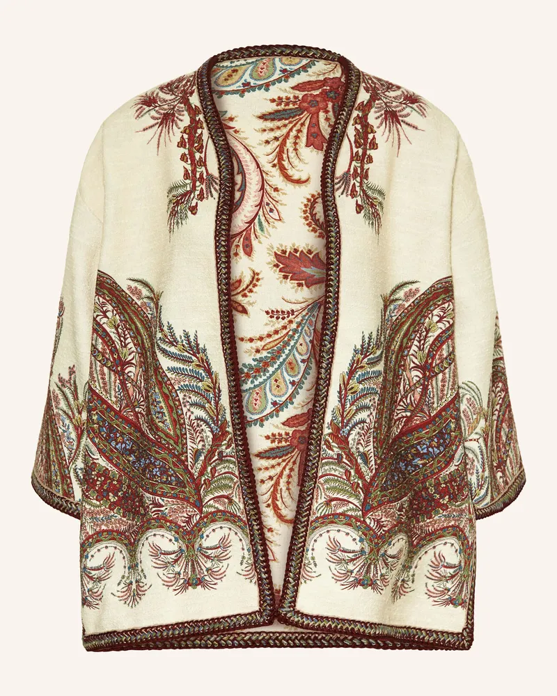 Etro Bouclé-Jacke Mit 3/4-Arm rot Hellgelb