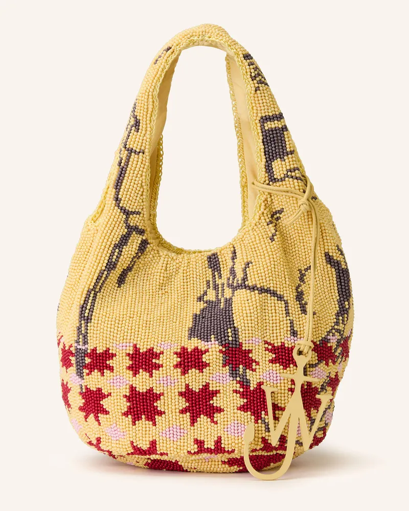 J.W.Anderson Handtasche BEADED SHOPPER MINI mit Schmuckperlen Gelb