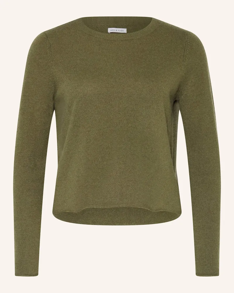 Mrs & HUGS Cashmere-Pullover Khaki
