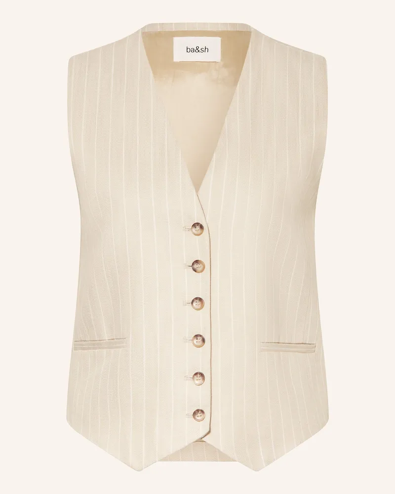 ba&sh Blazerweste Patsy Mit Leinen beige Creme
