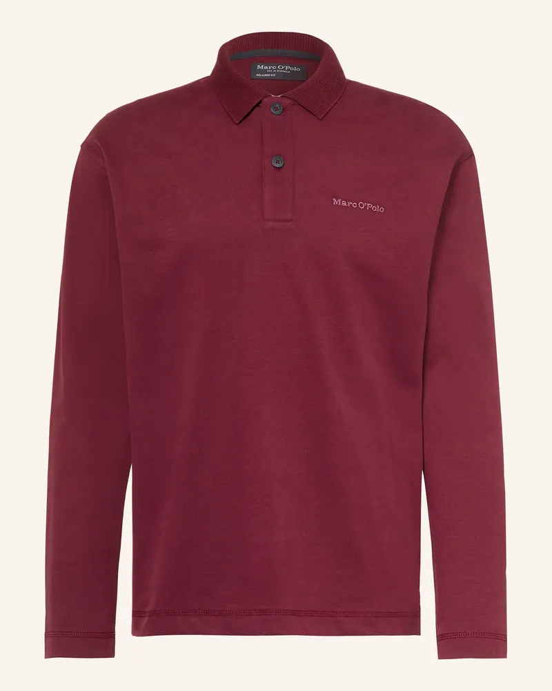 Marc O'Polo Jersey-Poloshirt Relaxed Fit rot Dunkelrot