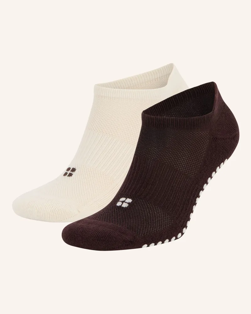 Sweaty Betty 2er-Pack Yoga- Und Pilatessocken Reformer Trainer Gripper braun Ecru