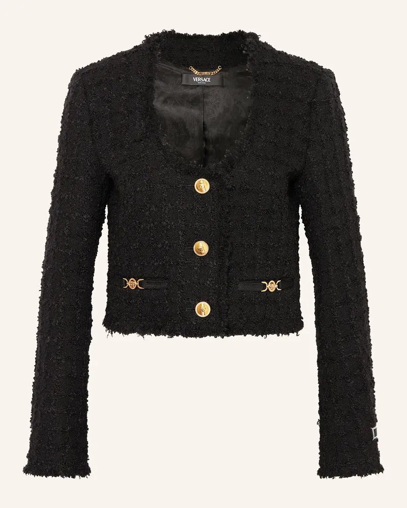 Versace Bouclé-Jacke Schwarz