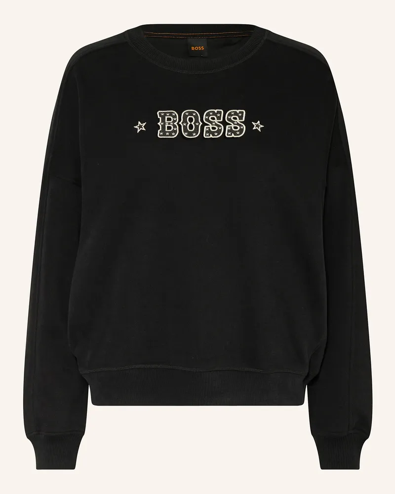 HUGO BOSS Sweatshirt Eland schwarz Schwarz