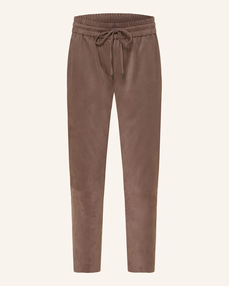 Juvia Hose Im Jogging-Stil In Lederoptik braun Braun
