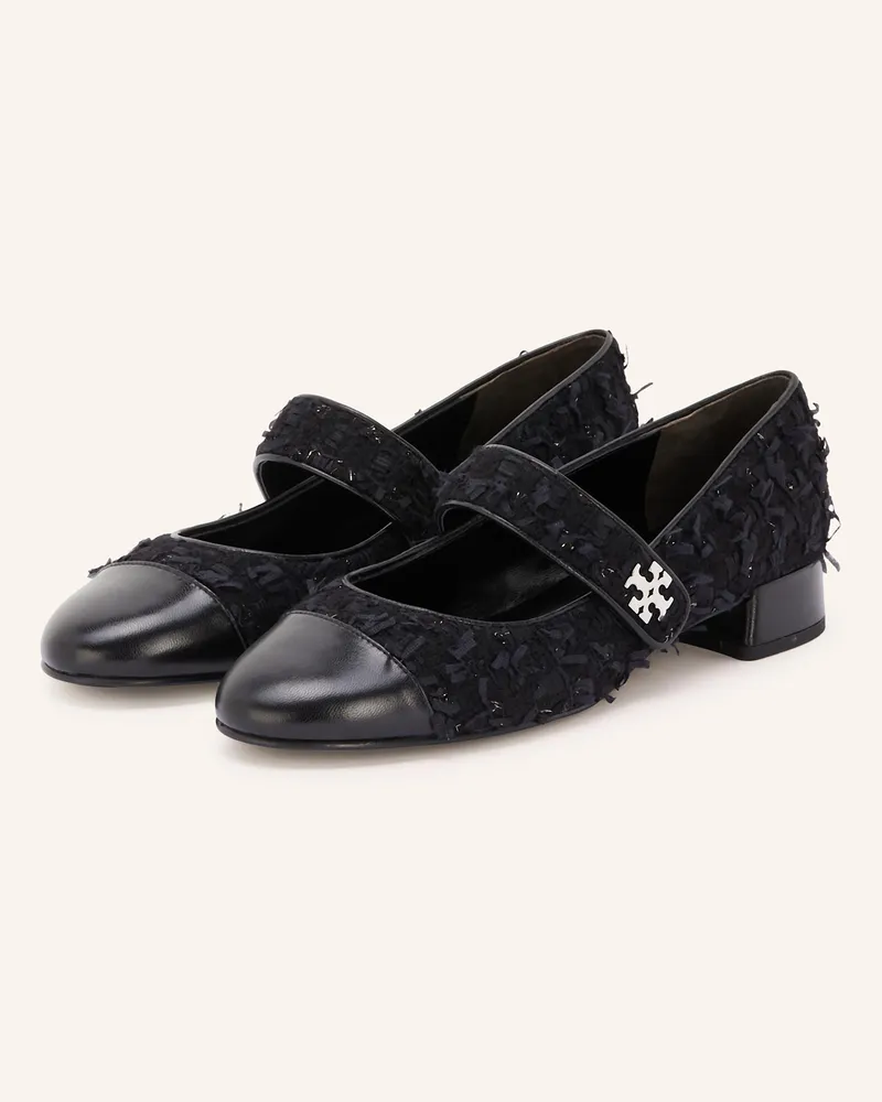 Tory Burch Mary-Jane-Ballerinas mit Glitzergarn Dunkelblau