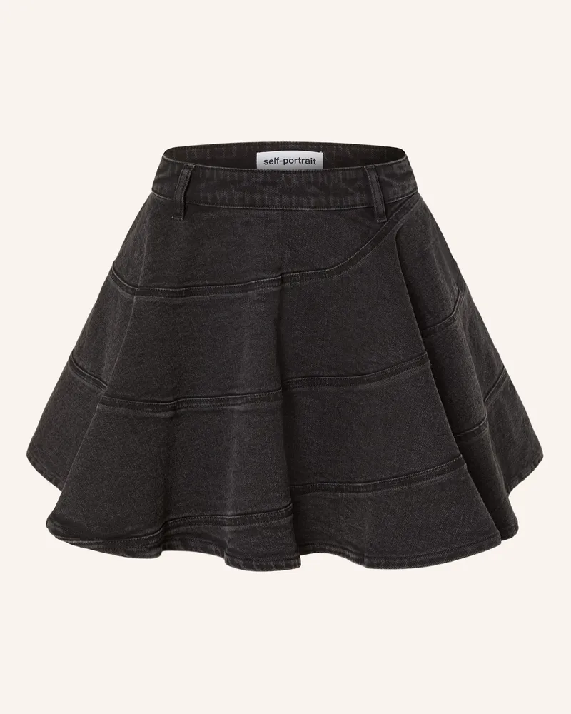 Self-Portrait Jeansrock Black