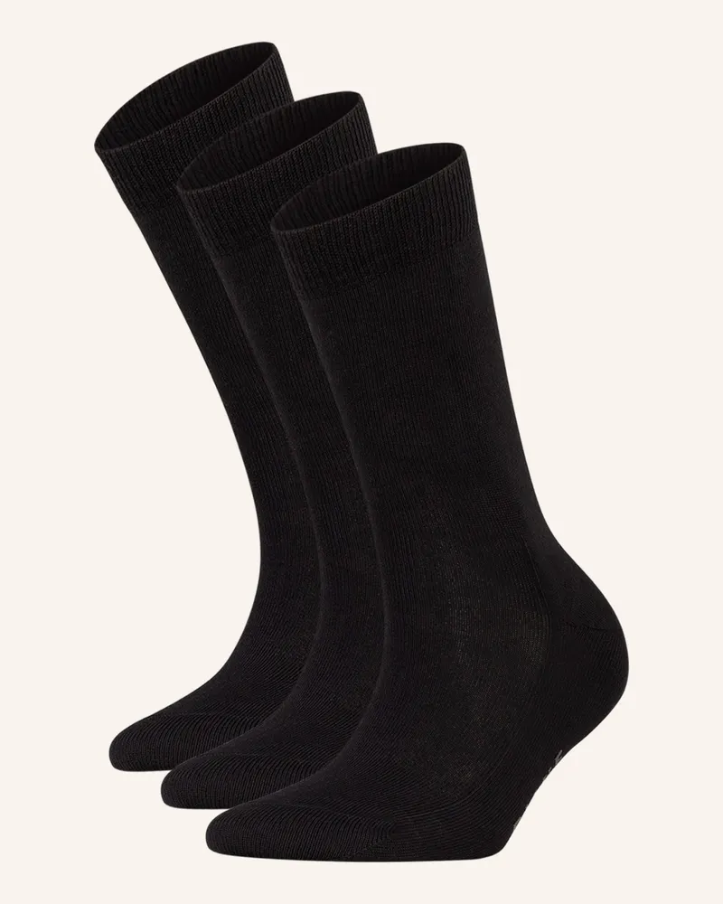 Falke 3er-Pack Socken FAMILY Schwarz