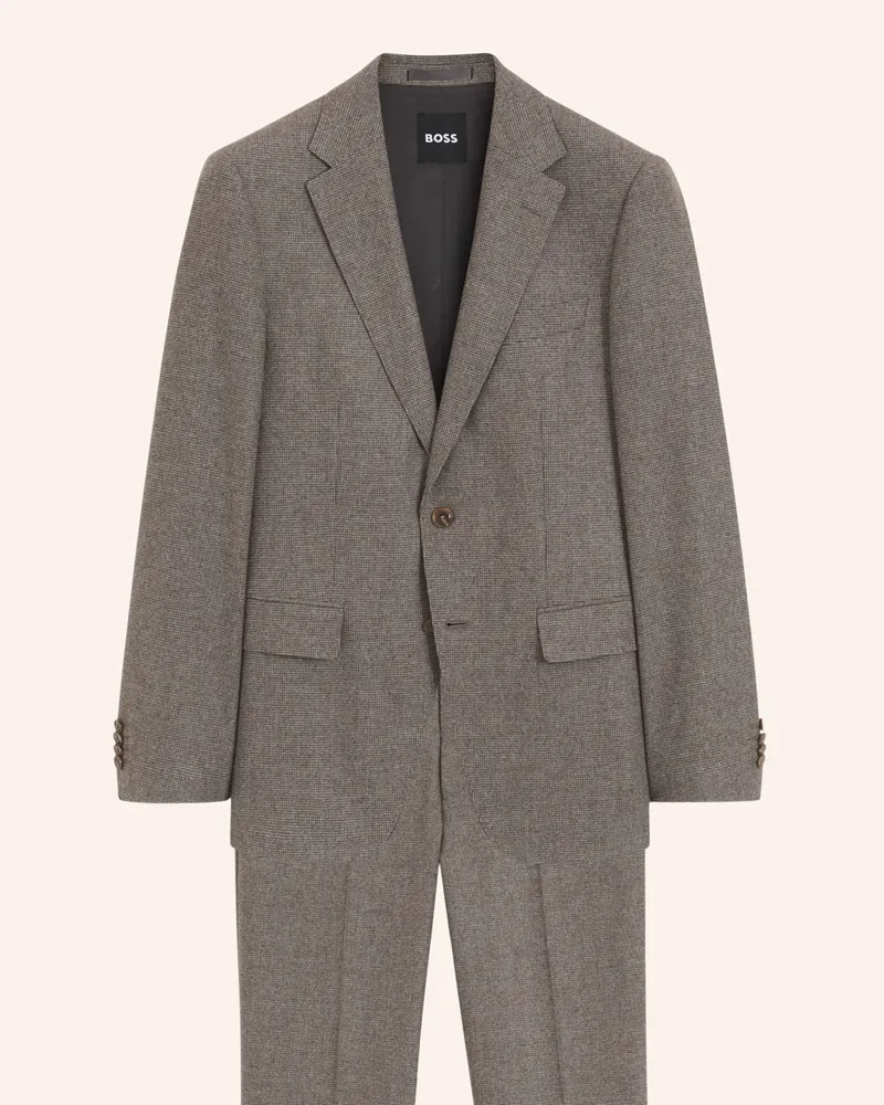 HUGO BOSS Anzug H-Huge-2pcs-263 Slim Fit braun Dunkelbraun