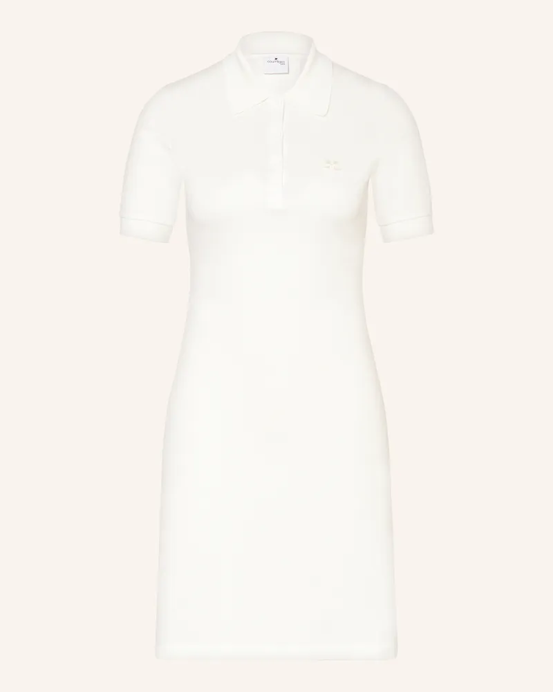 Courrèges Piqué-Polokleid weiss Weiss