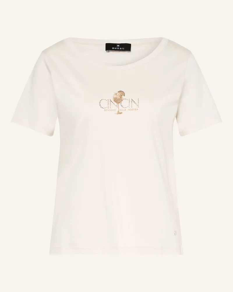 monari T-Shirt mit Schmucksteinen Beige