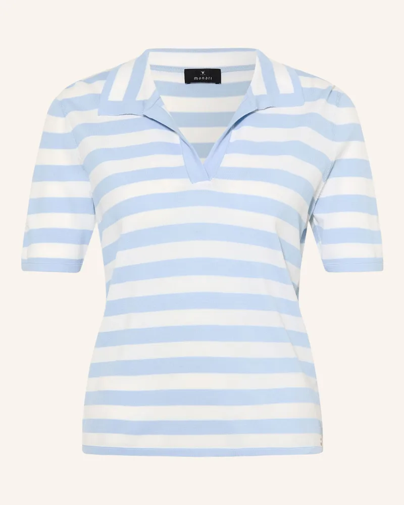 monari Strick-Poloshirt grau Hellblau