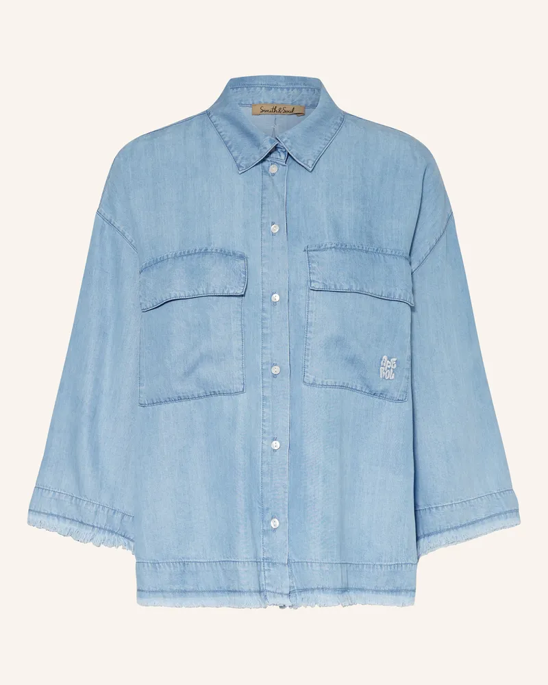 Smith & Soul Hemdbluse in Jeansoptik Hellblau