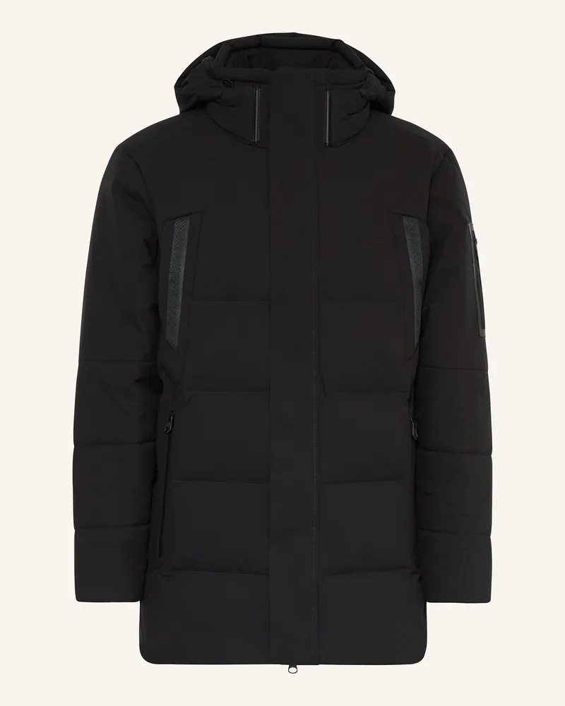 HUGO BOSS Daunenparka BLOCK X mit abnehmbarer Kapuze Schwarz