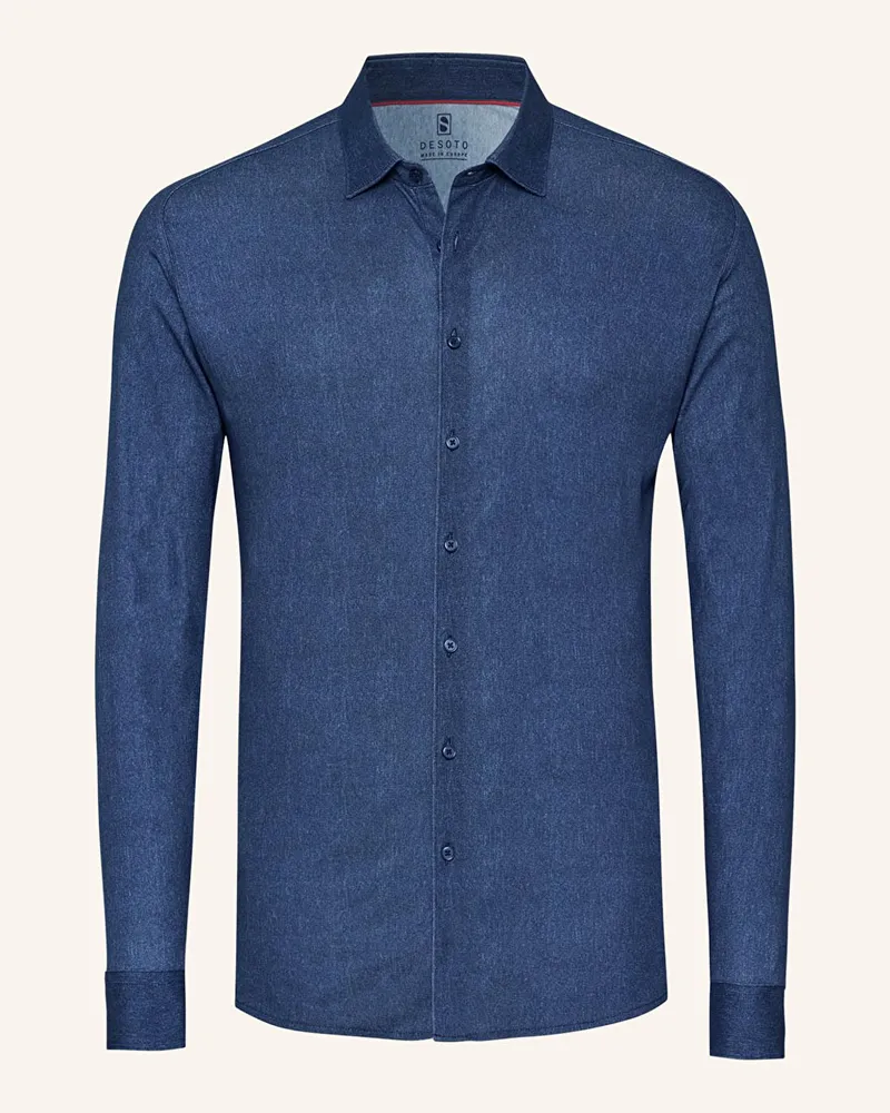 DESOTO Jerseyhemd Slim Fit Dunkelblau