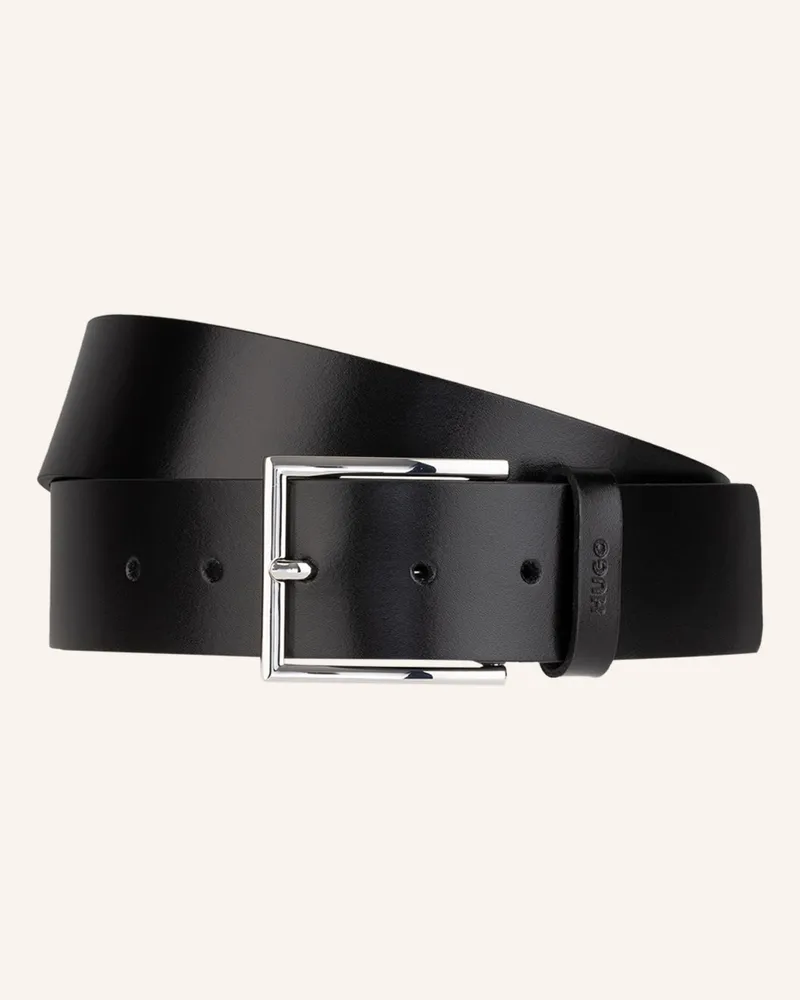 HUGO BOSS Ledergürtel GIASPO Schwarz