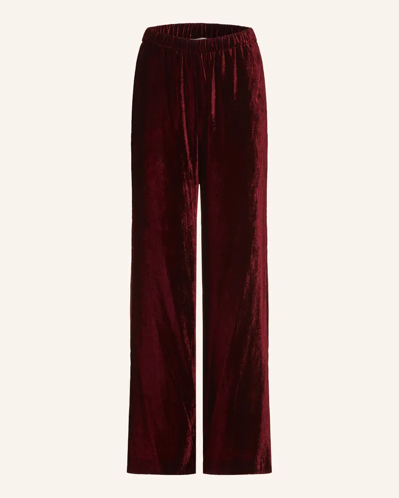 Max Mara Marlenehose Edro Aus Samt rot Dunkelrot
